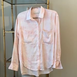 Free People Pink Tie Dye Button Down